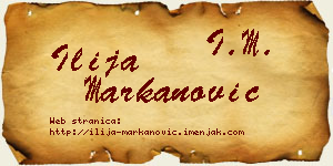 Ilija Markanović vizit kartica